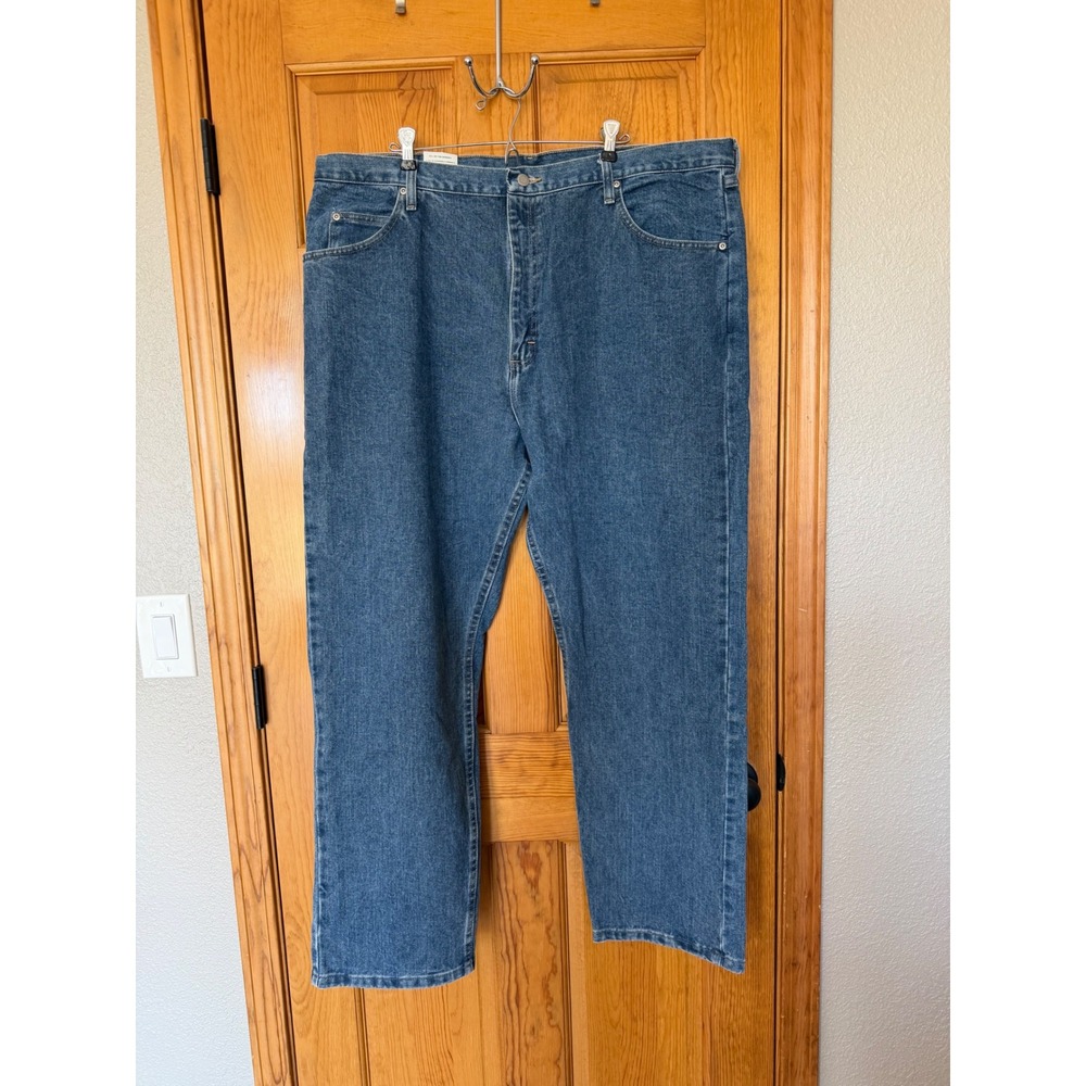 Wrangler Five Star Relaxed Fit Mens Jeans 42x32 Blue Denim 97601VT New With Tags - Picture 2 of 5